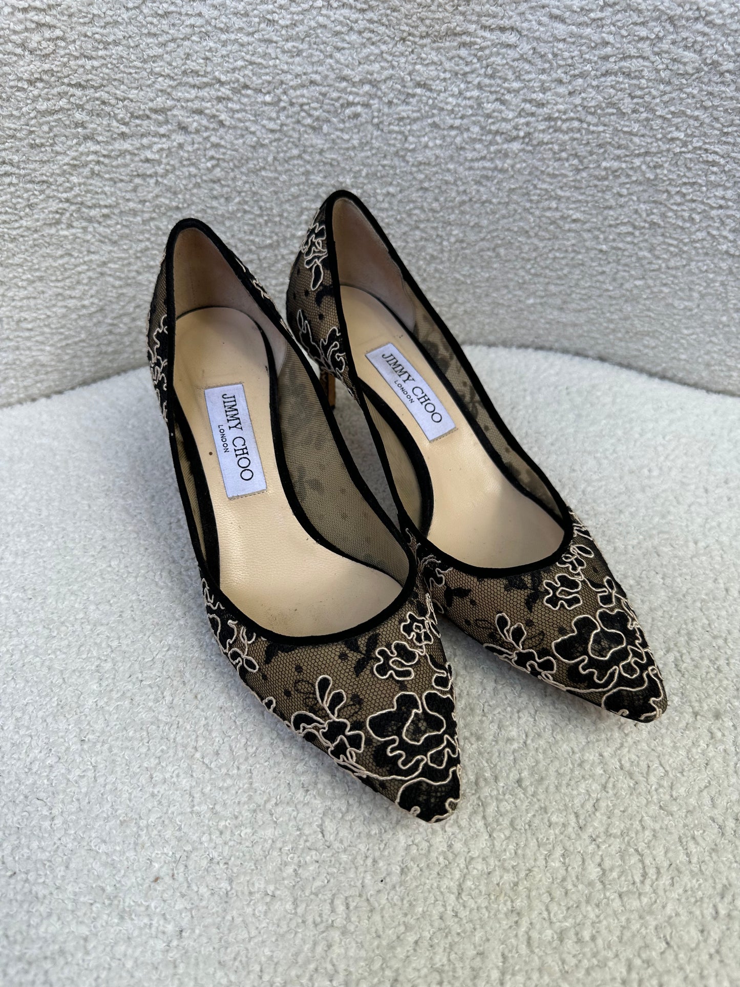 Jimmy Choo Black Lace Pumps Size 39