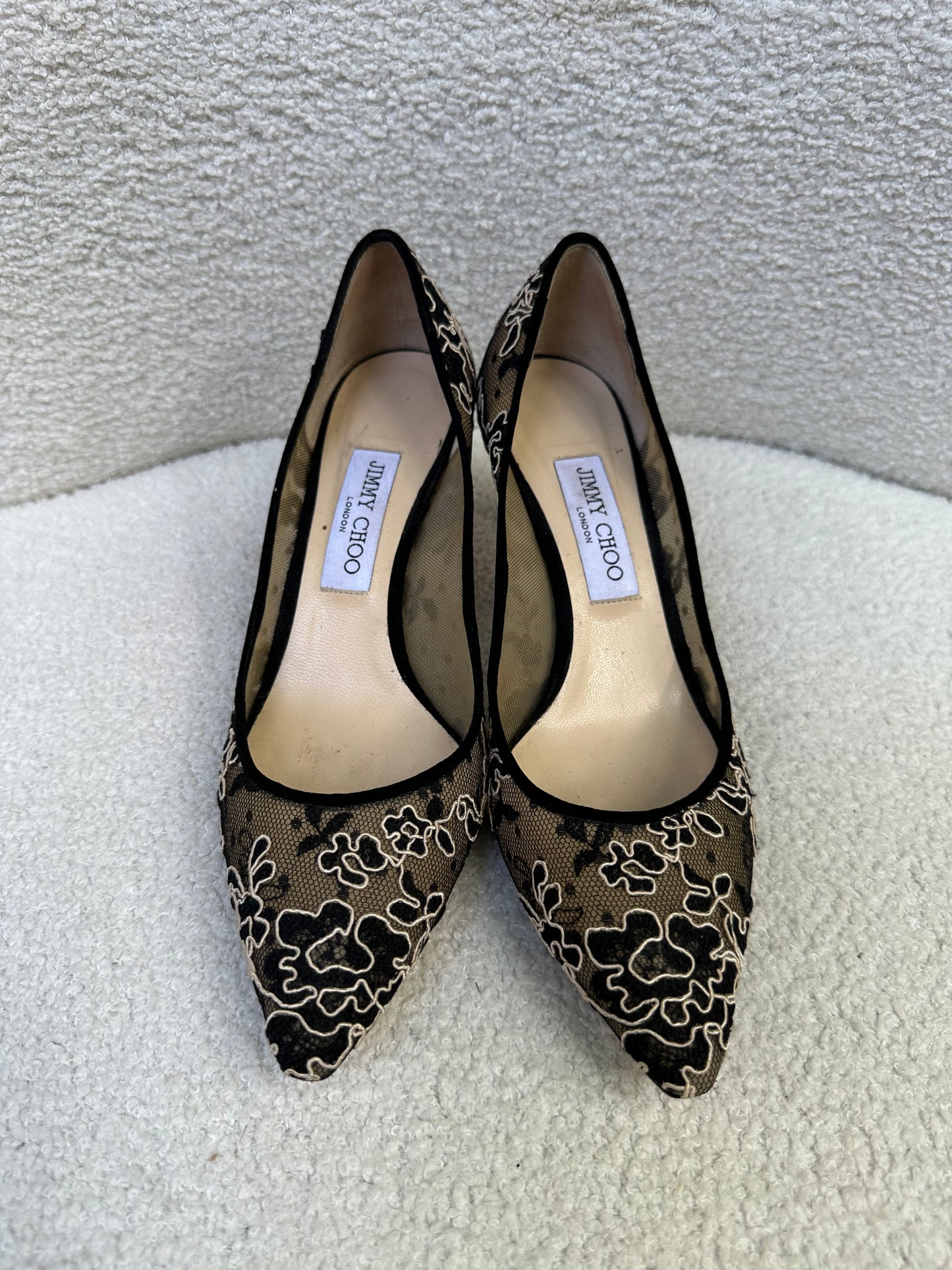 Jimmy Choo Black Lace Pumps Size 39