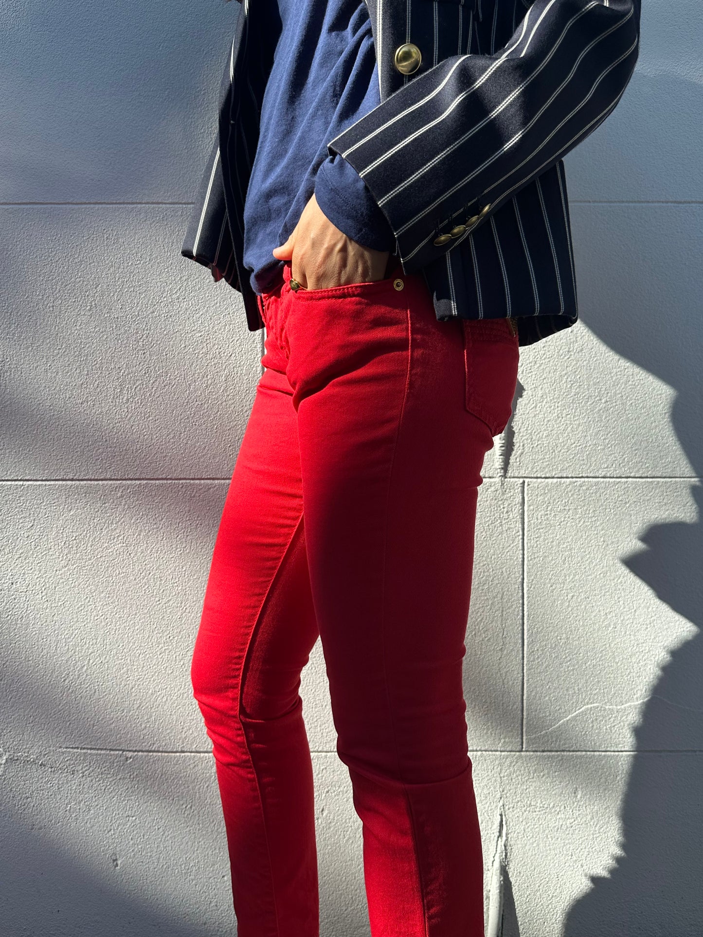 Valentino Red Slim Low-Waisted Jeans Size 26