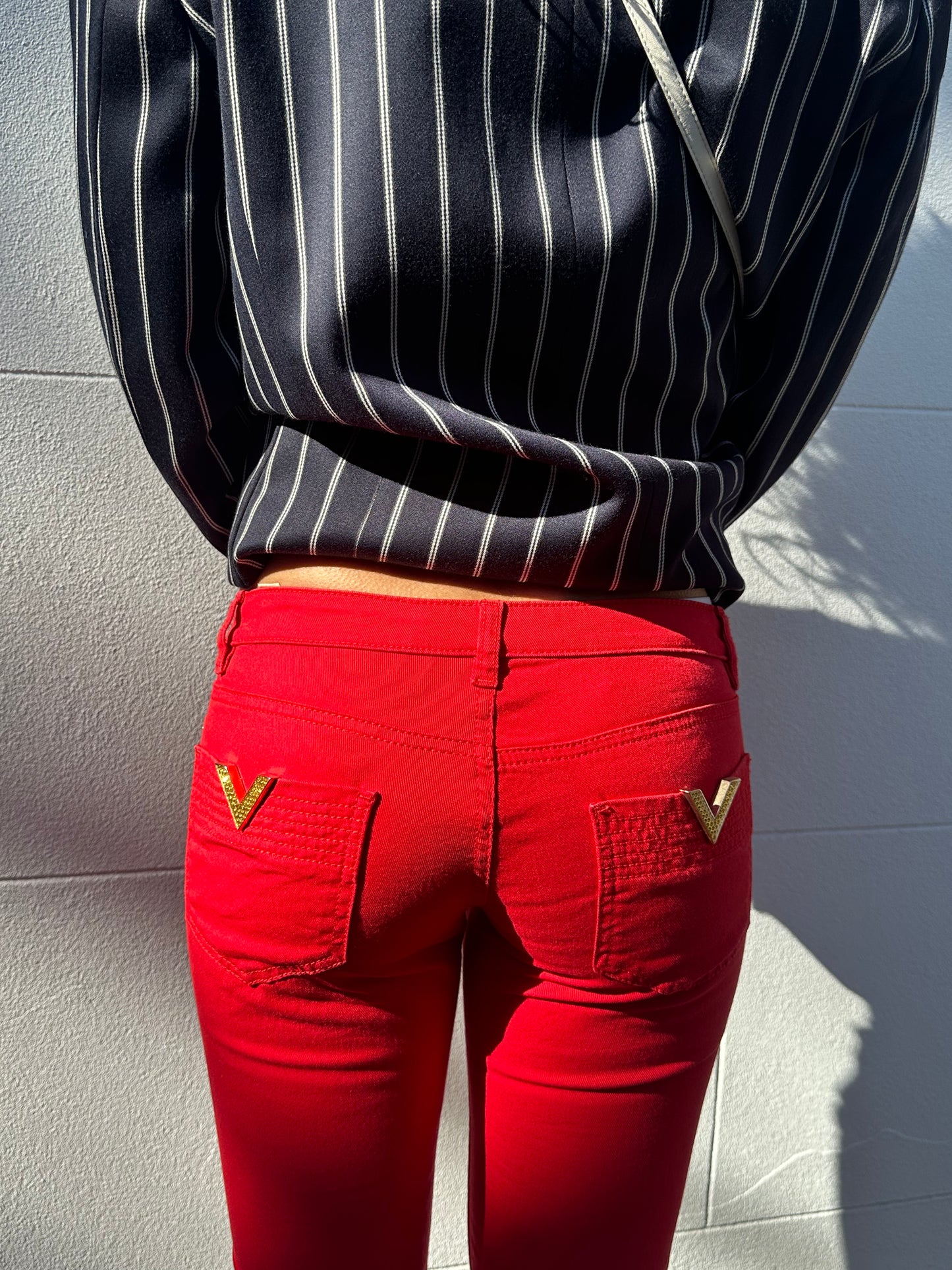 Valentino Red Slim Low-Waisted Jeans Size 26