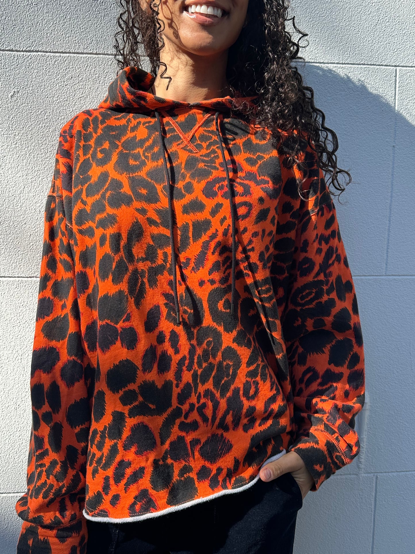 R13 Orange Animal Hoodie Size M