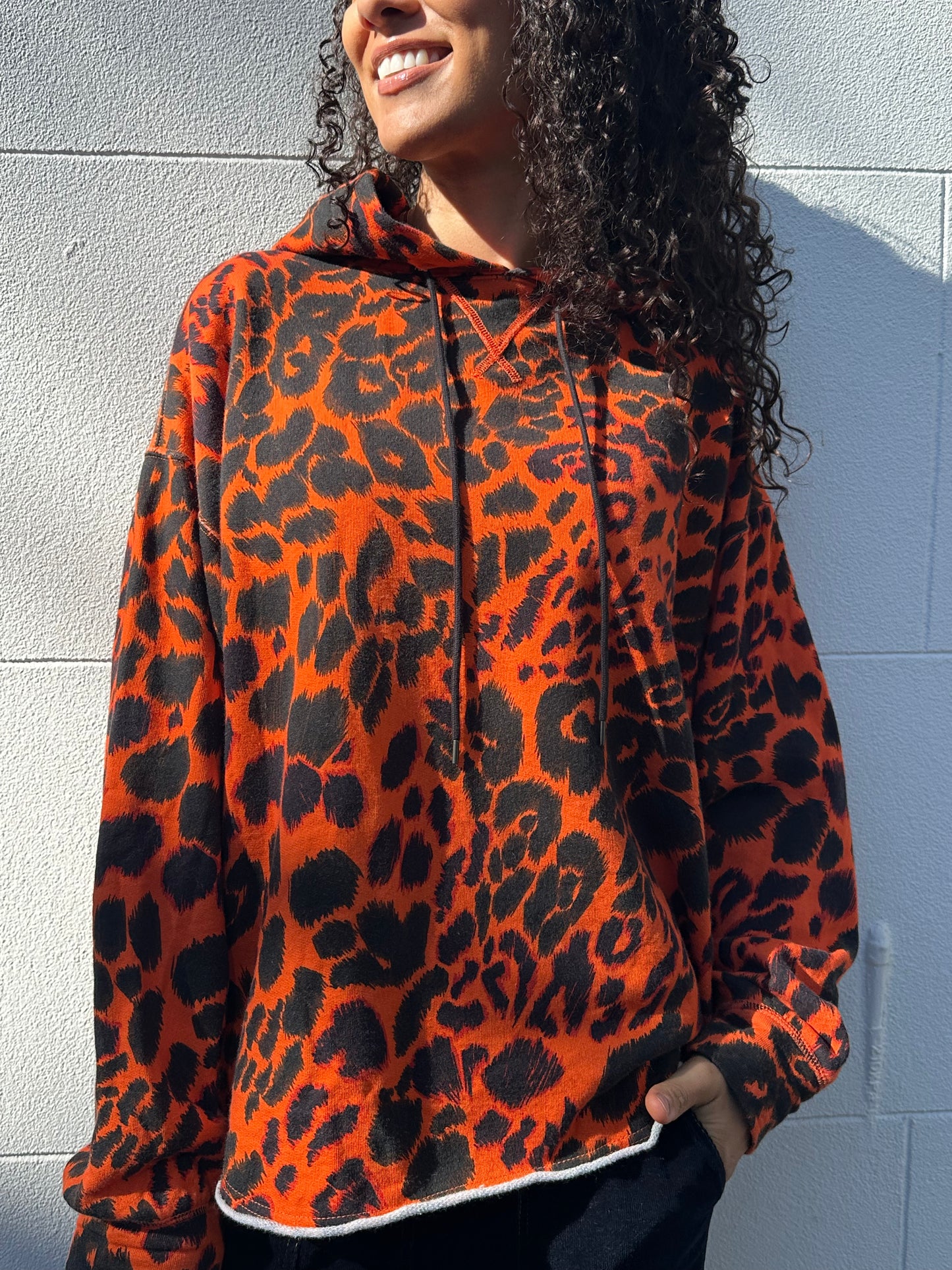 R13 Orange Animal Hoodie Size M