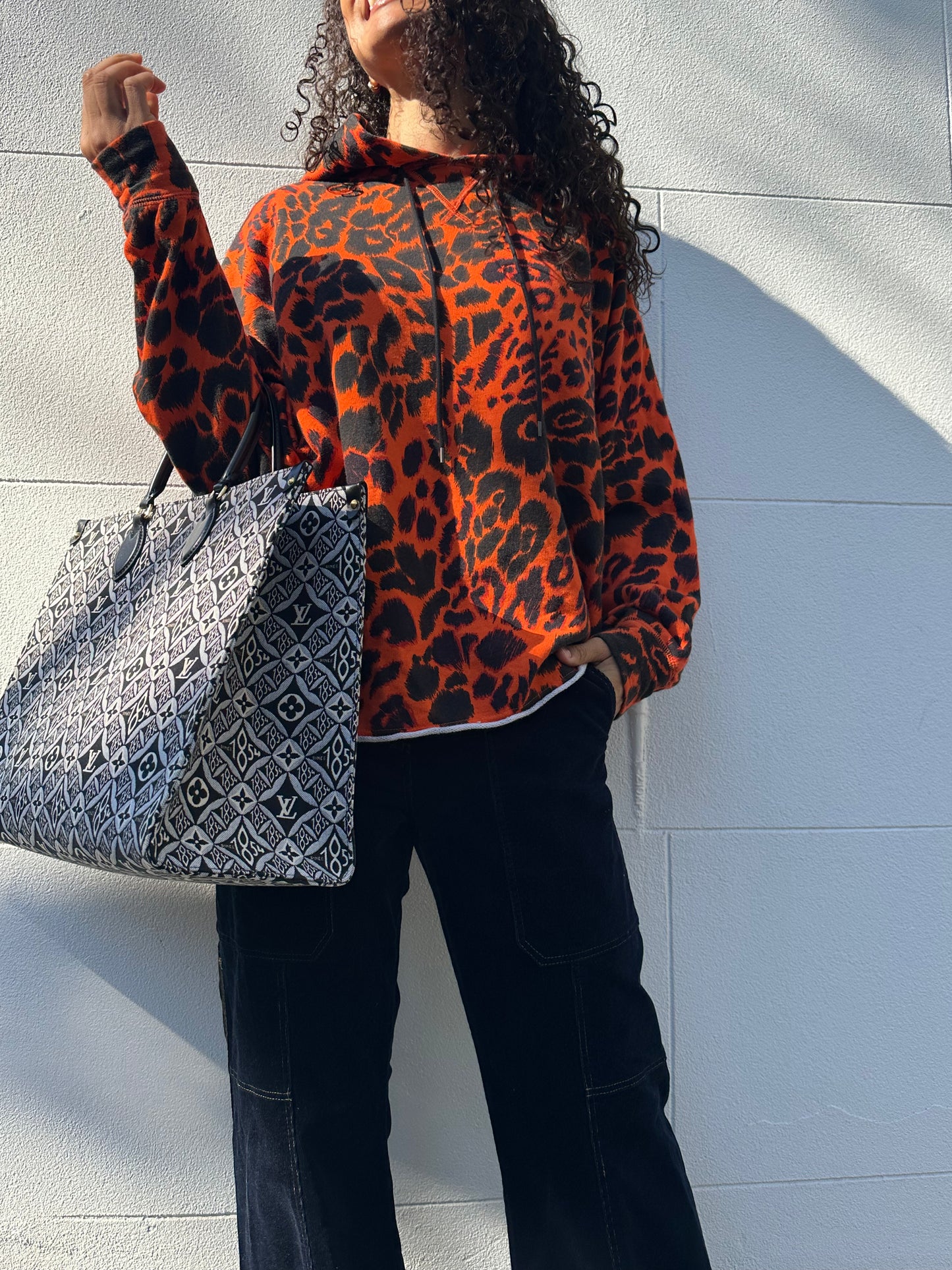 R13 Orange Animal Hoodie Size M