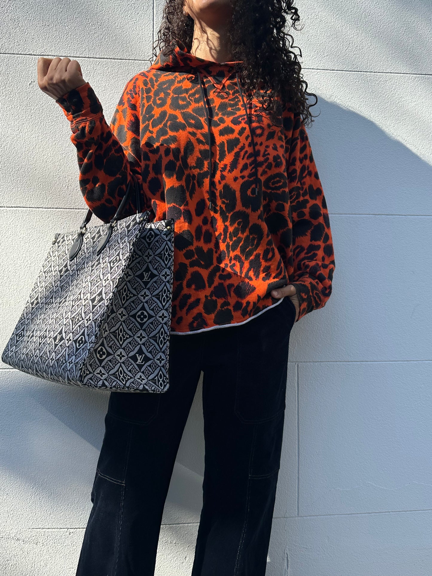 R13 Orange Animal Hoodie Size M