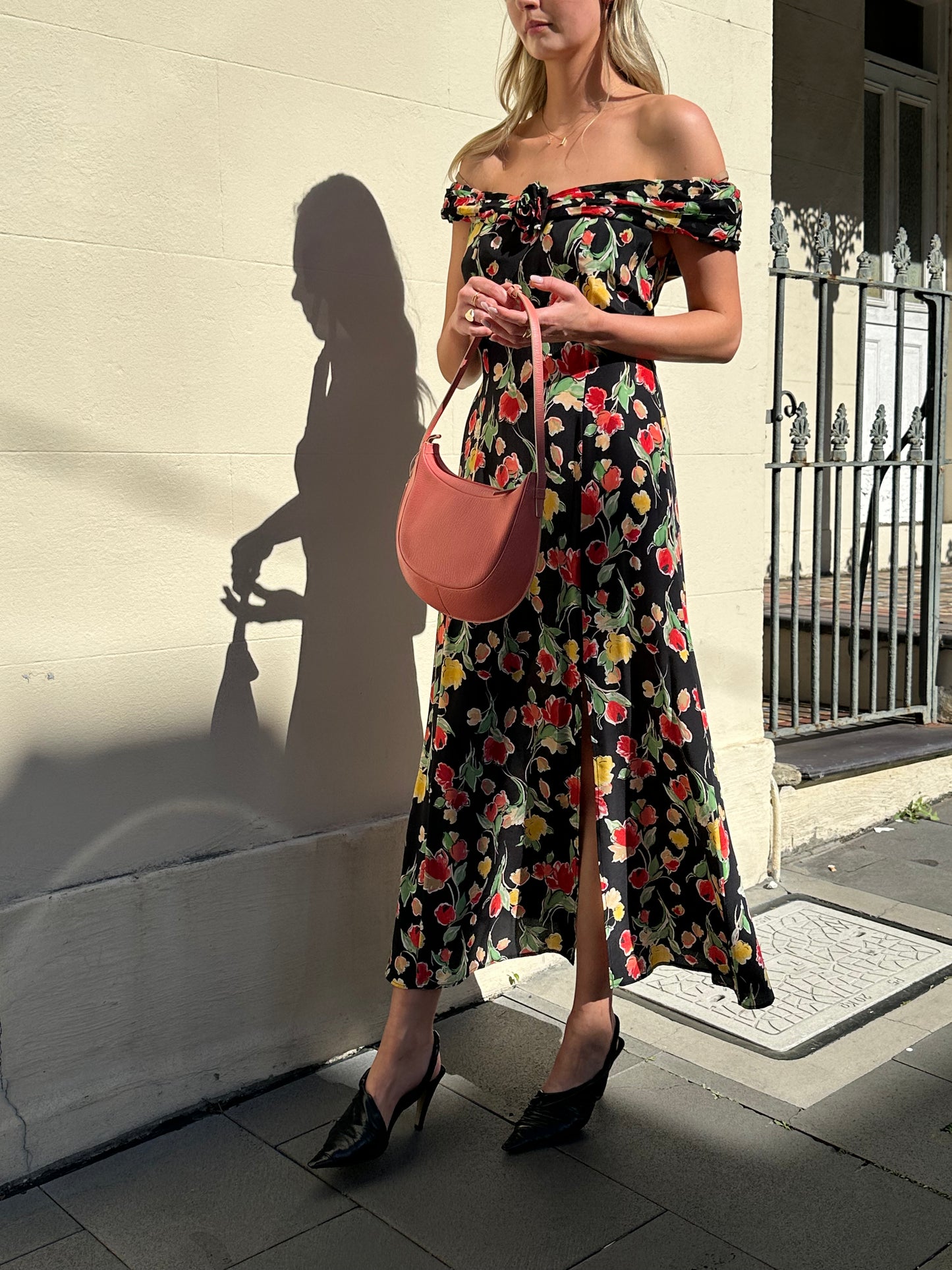 Rixo Red Yellow Floral Dress Size 10