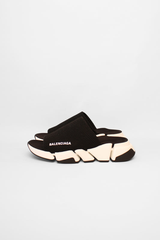Balenciaga Black Logo Slides Size 38