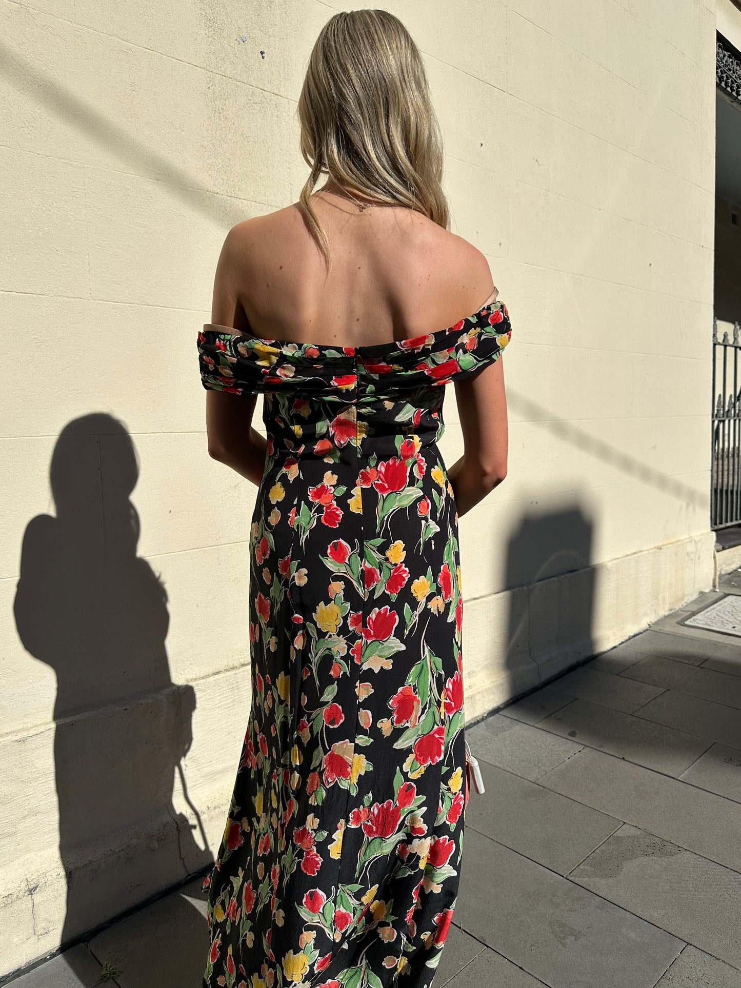 Rixo Red Yellow Floral Dress Size 10