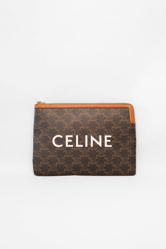 Celine Logo Tiomphe Pouch
