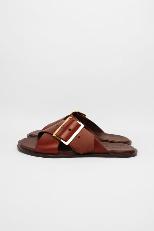 Loewe Burgundy Petal Slides Size 41