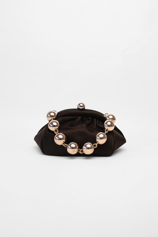 Tiffany Black Satin Silver Bag