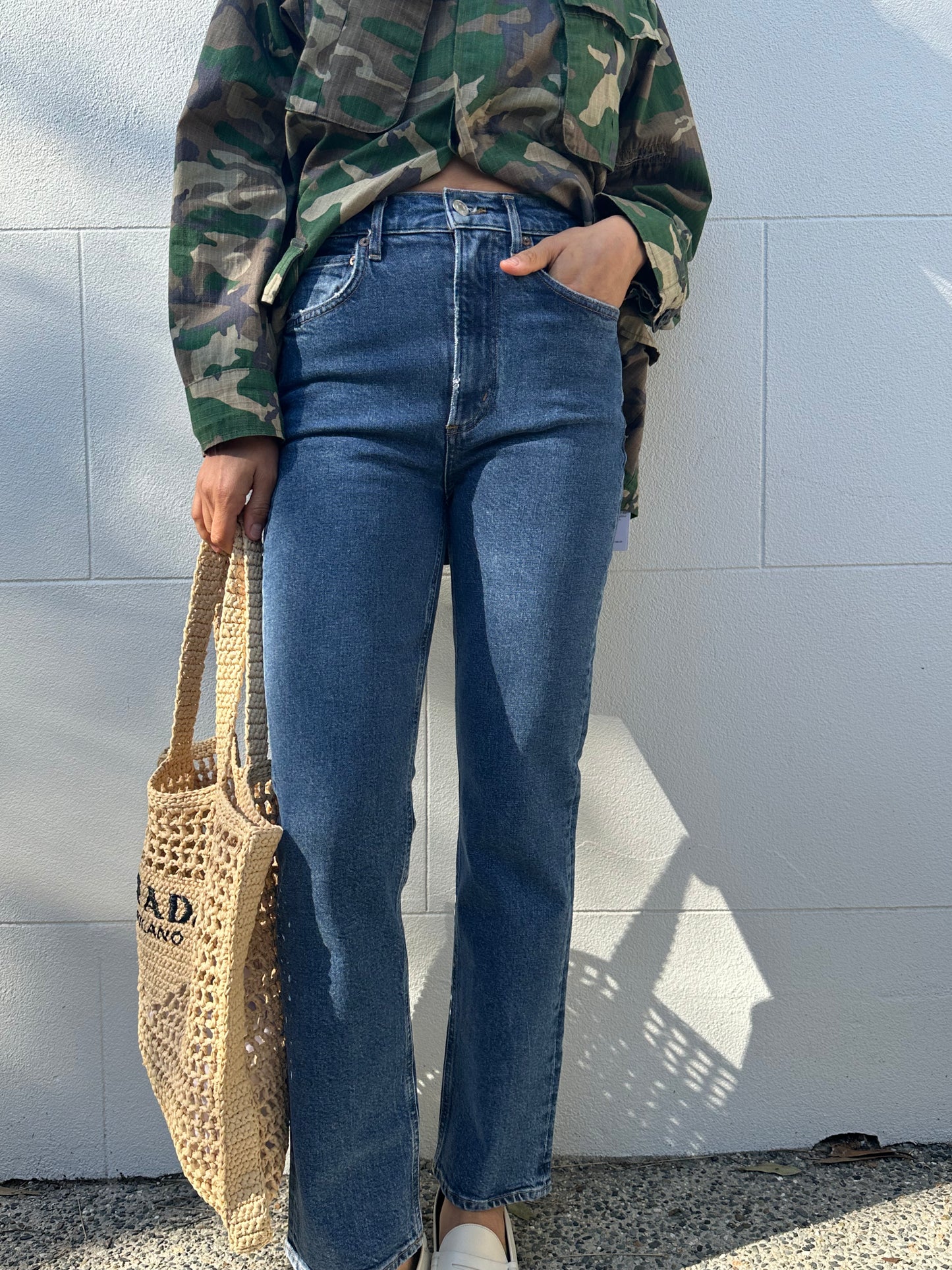 Agolde Blue Straight Jeans Size 25