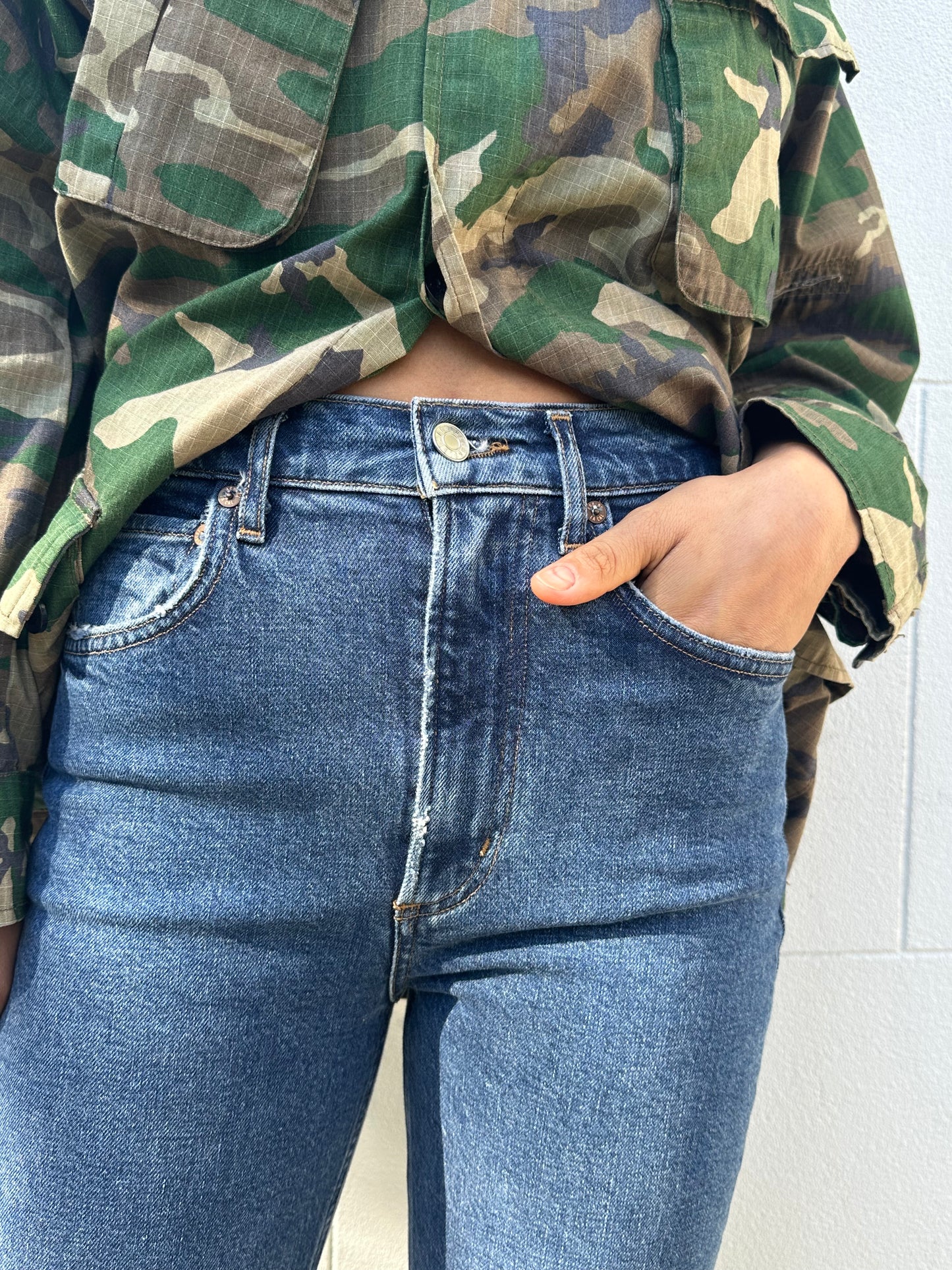 Agolde Blue Straight Jeans Size 25