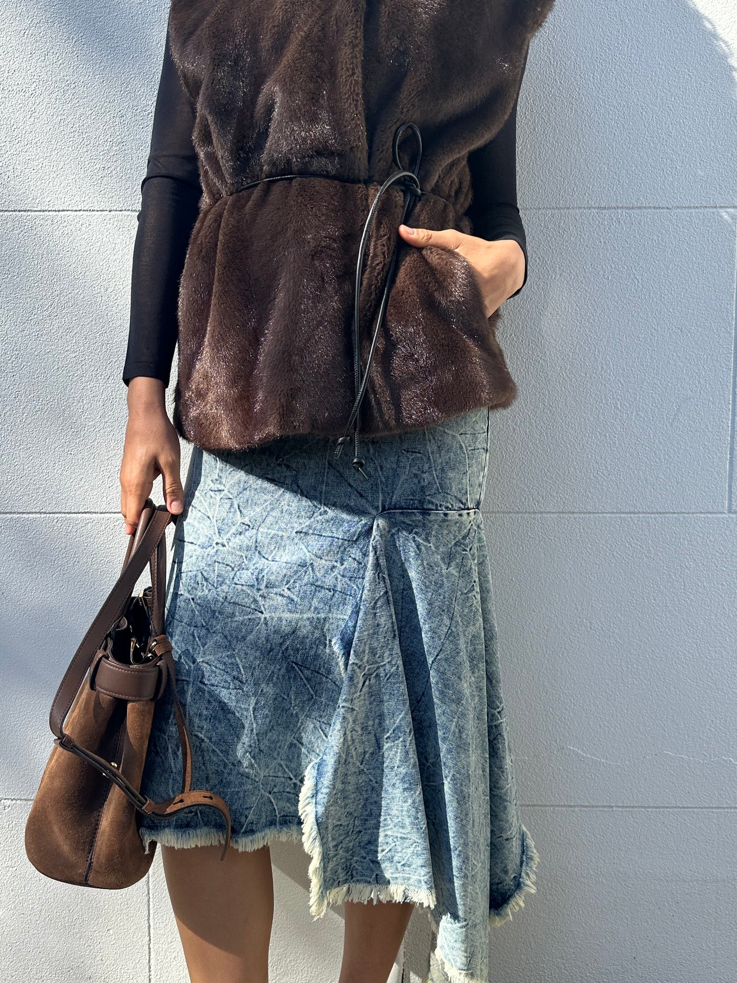 Balenciaga Wash Denim Skirt Size 36