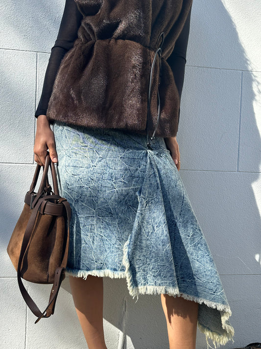 Balenciaga Wash Denim Skirt Size 36