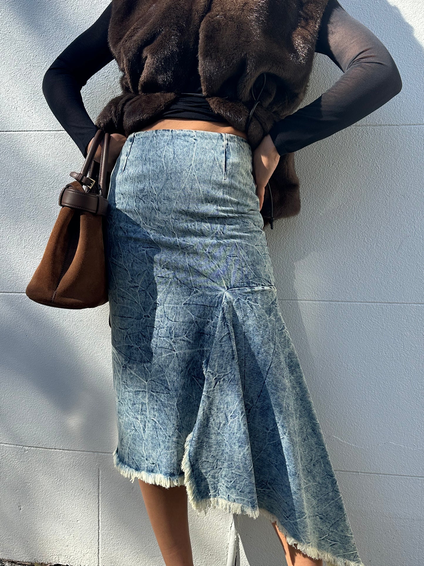 Balenciaga Wash Denim Skirt Size 36