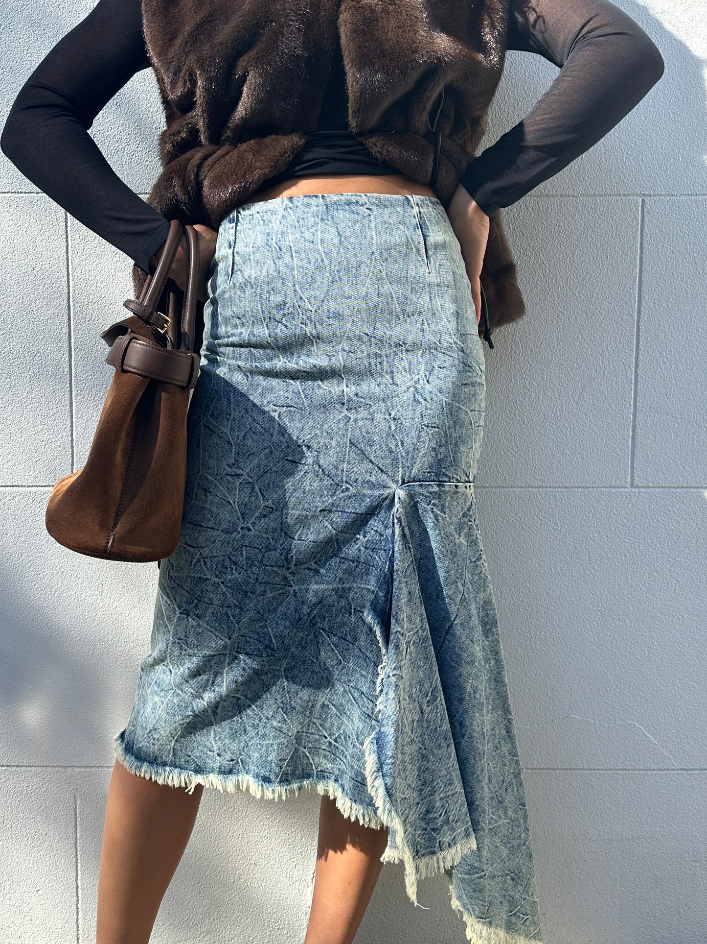 Balenciaga Wash Denim Skirt Size 36