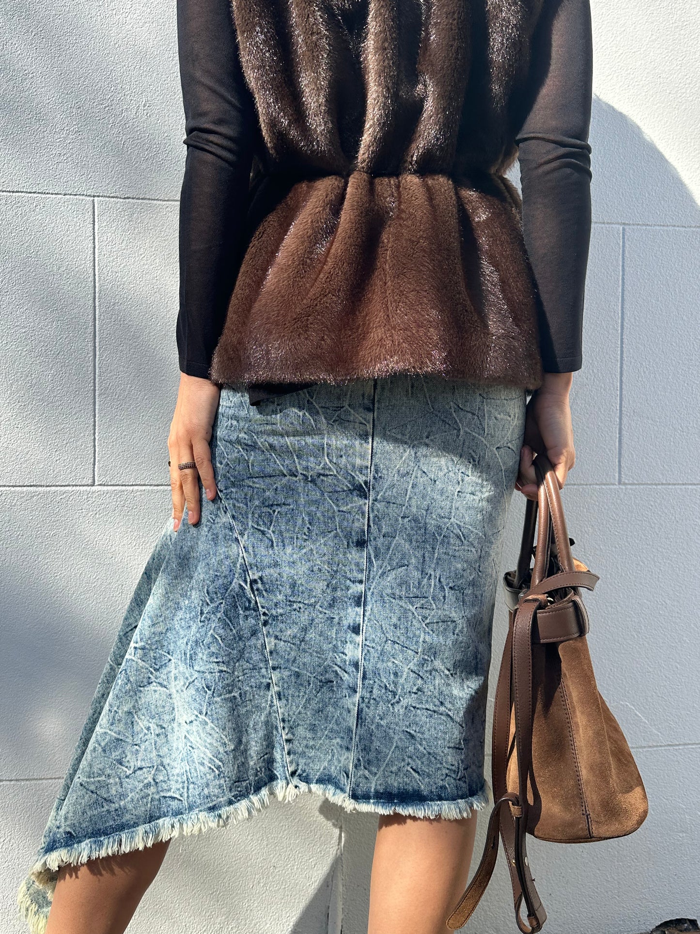 Balenciaga Wash Denim Skirt Size 36