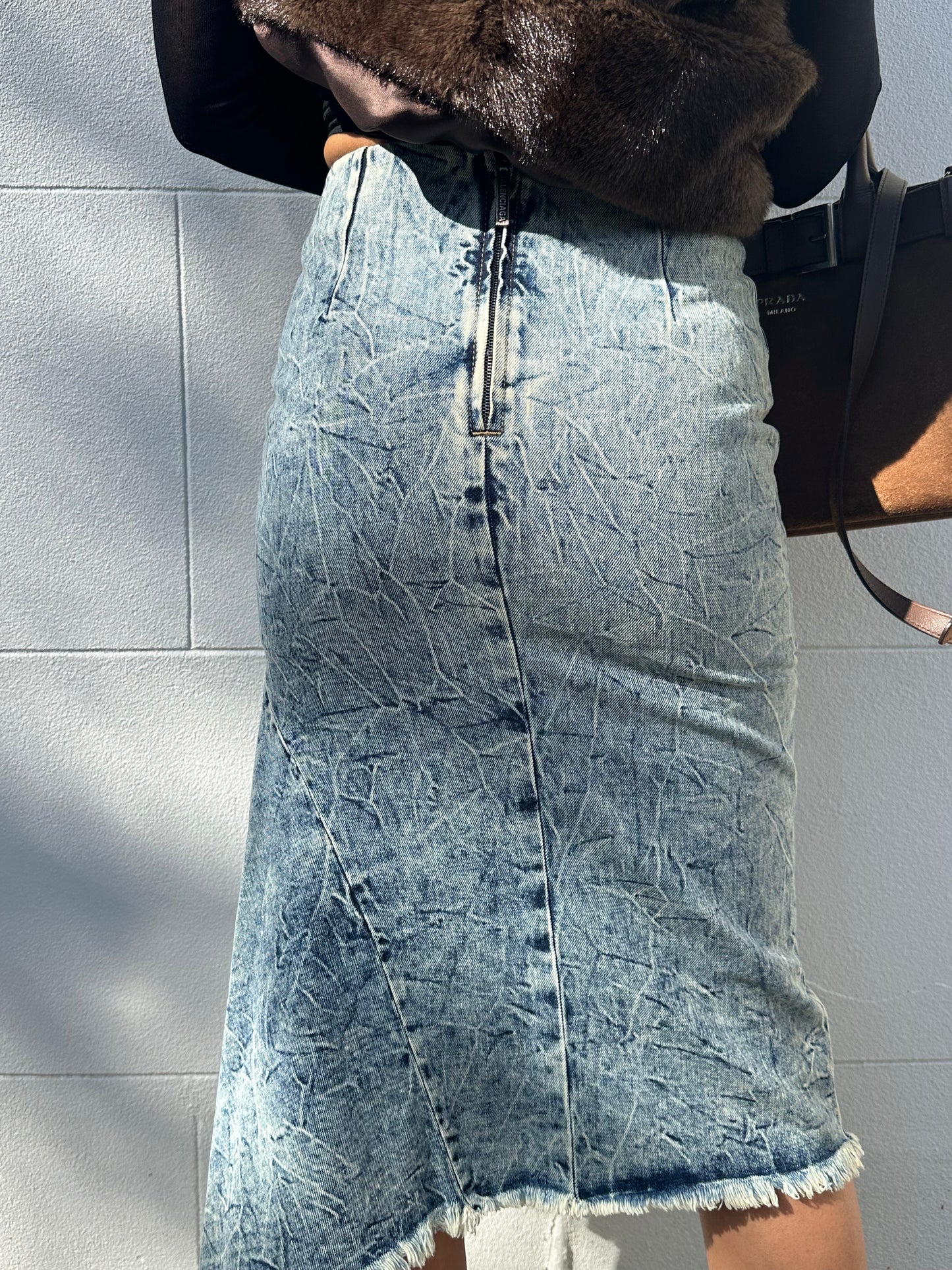 Balenciaga Wash Denim Skirt Size 36
