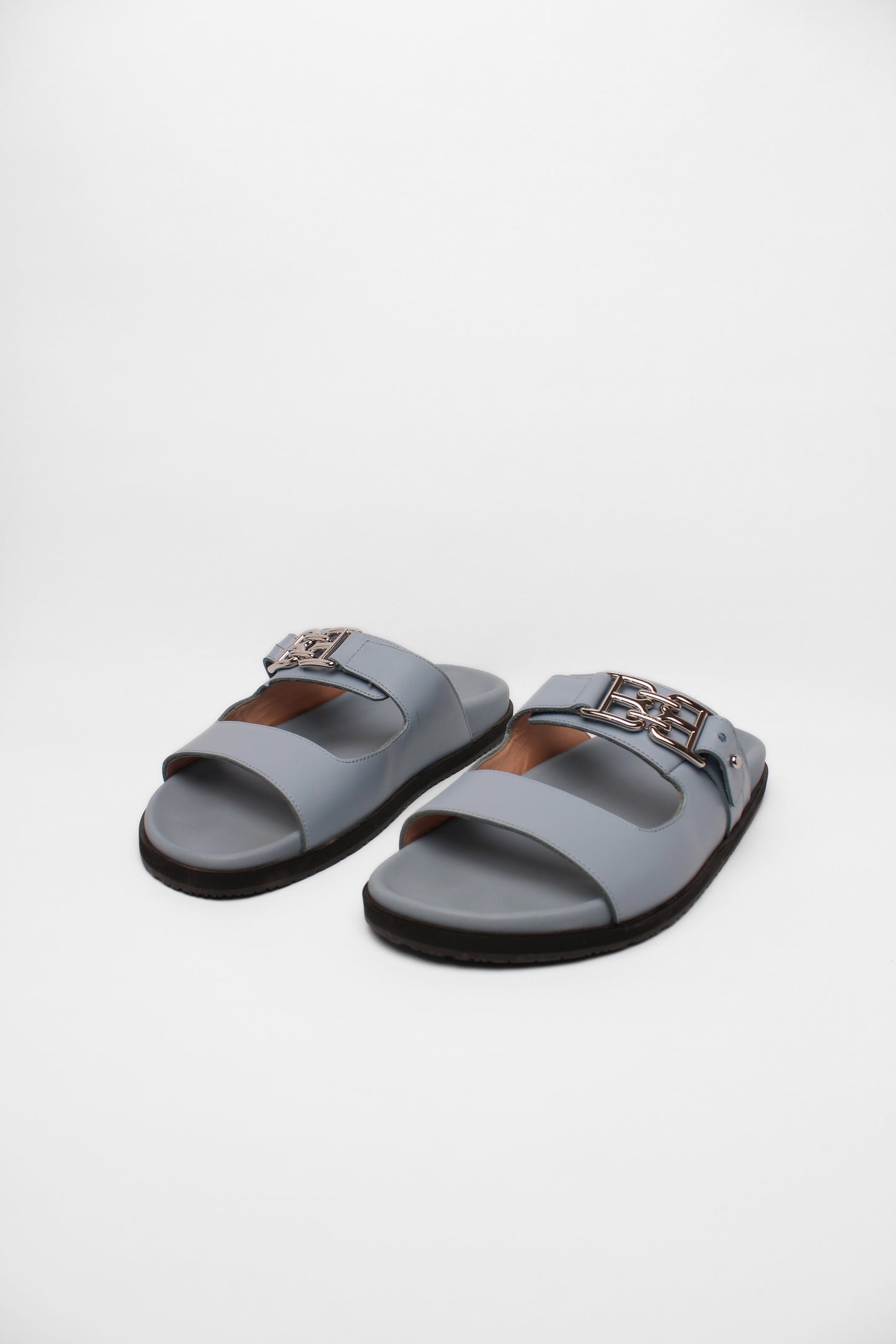 Bally Pale Blue Slides Size 38