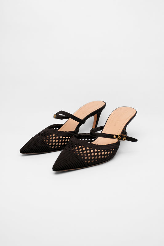 Dior Black Mesh Mules Size 36