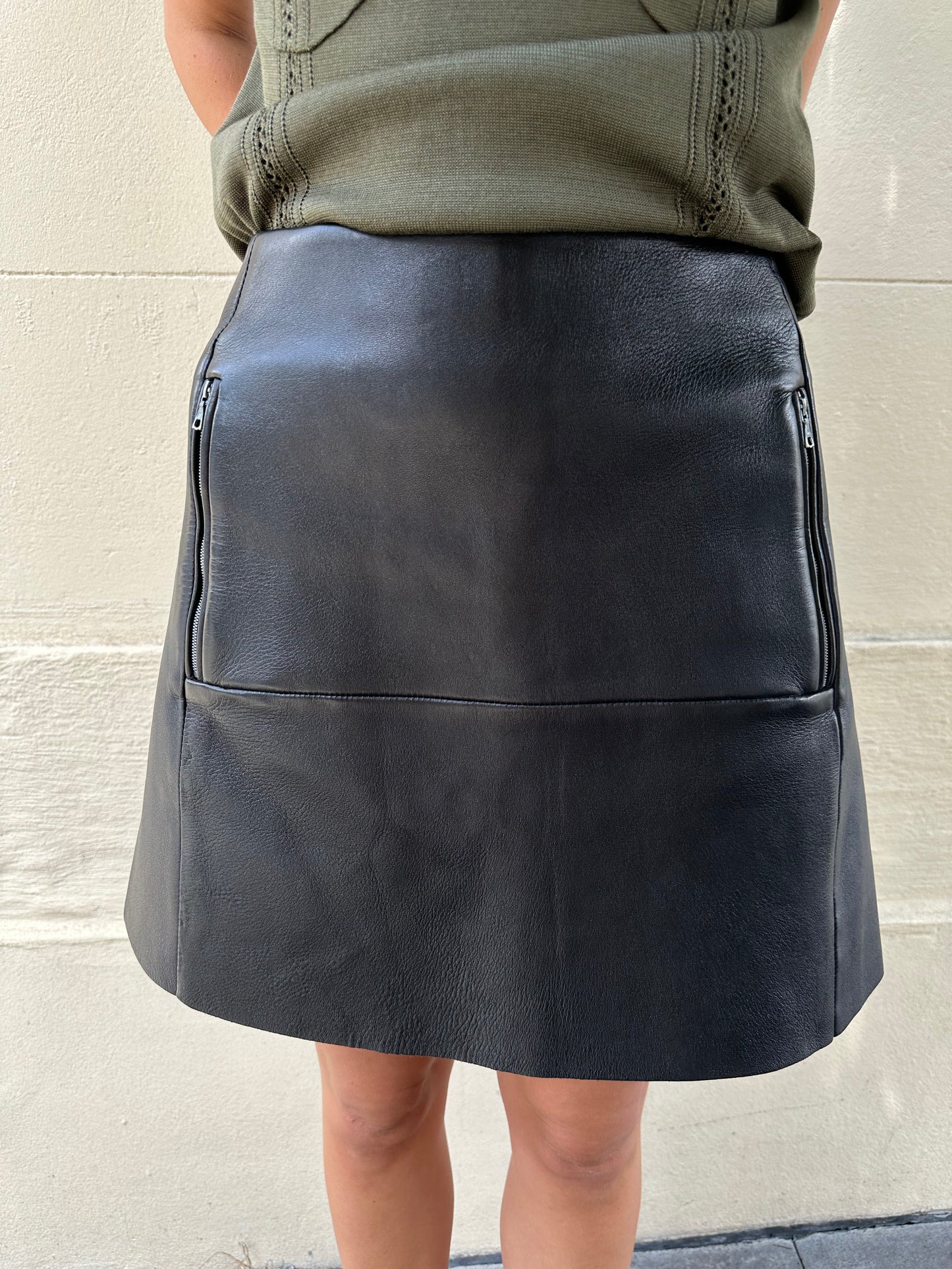 Acne Studios Black Leather Mini Skirt Size 36