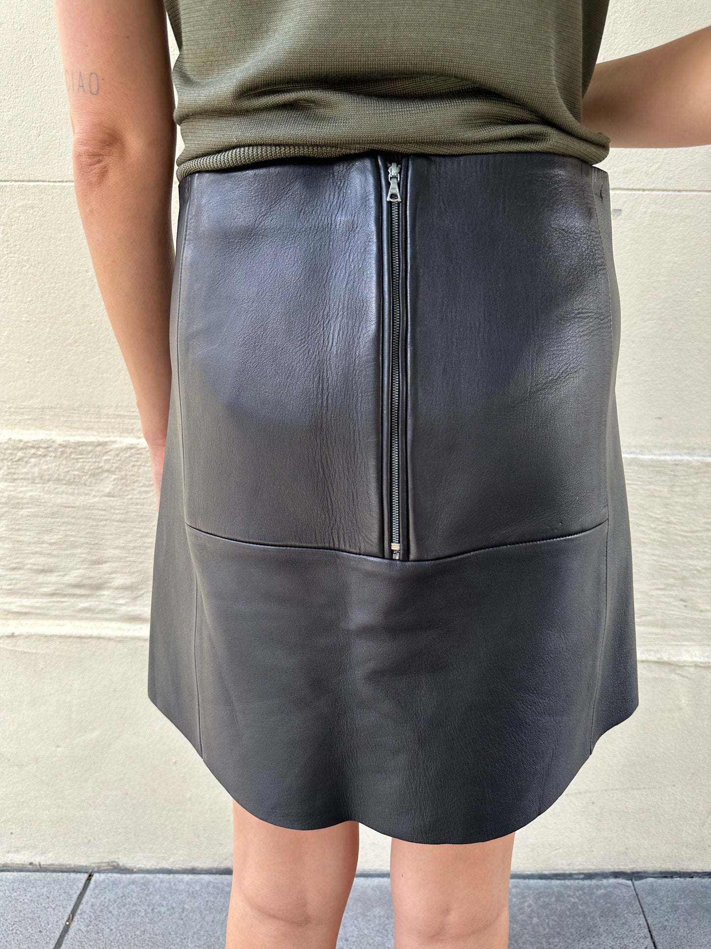 Acne Studios Black Leather Mini Skirt Size 36