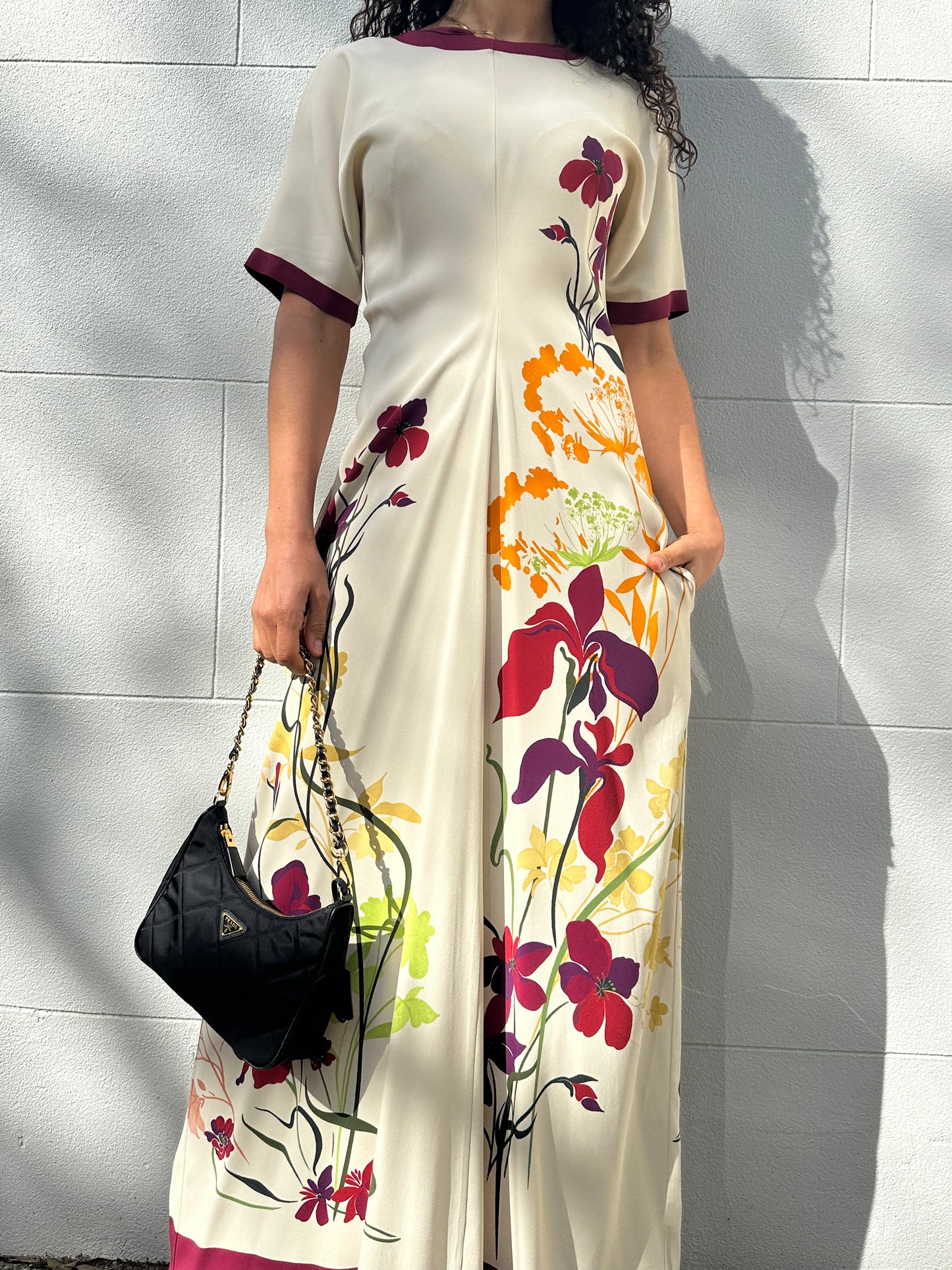 La Double J Beige Floral Dress Size M/L