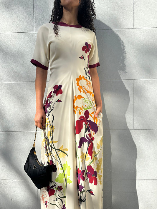La Double J Beige Floral Dress Size M/L