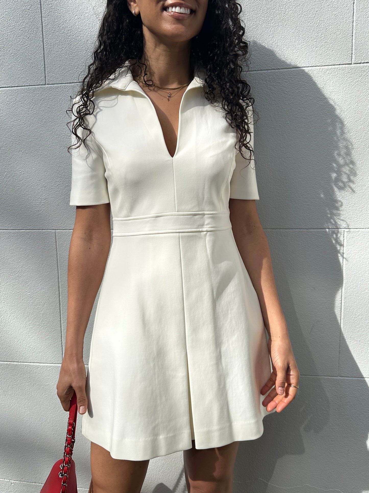 Scanlan Theodore White Mini Collar Dress Size 10
