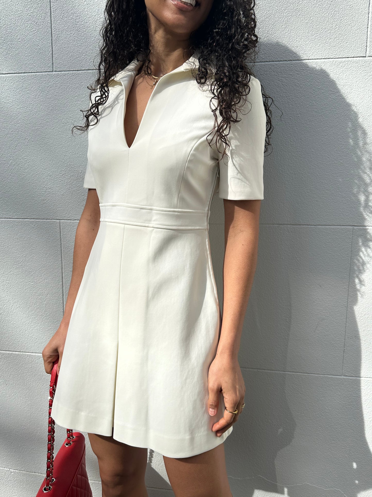 Scanlan Theodore White Mini Collar Dress Size 10