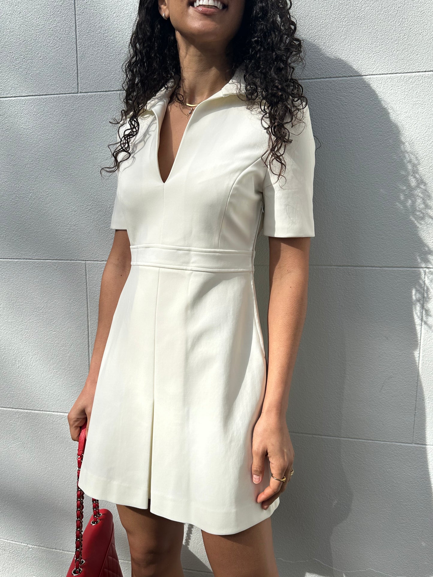 Scanlan Theodore White Mini Collar Dress Size 10