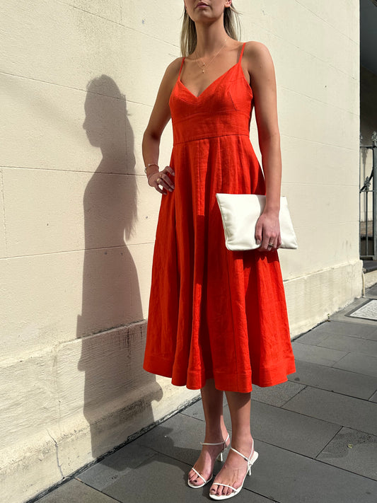 Zimmermann Red Linen Sundress Size 2