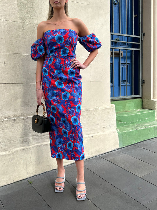 Borgo De Nor Blue Floral Dress Size 10