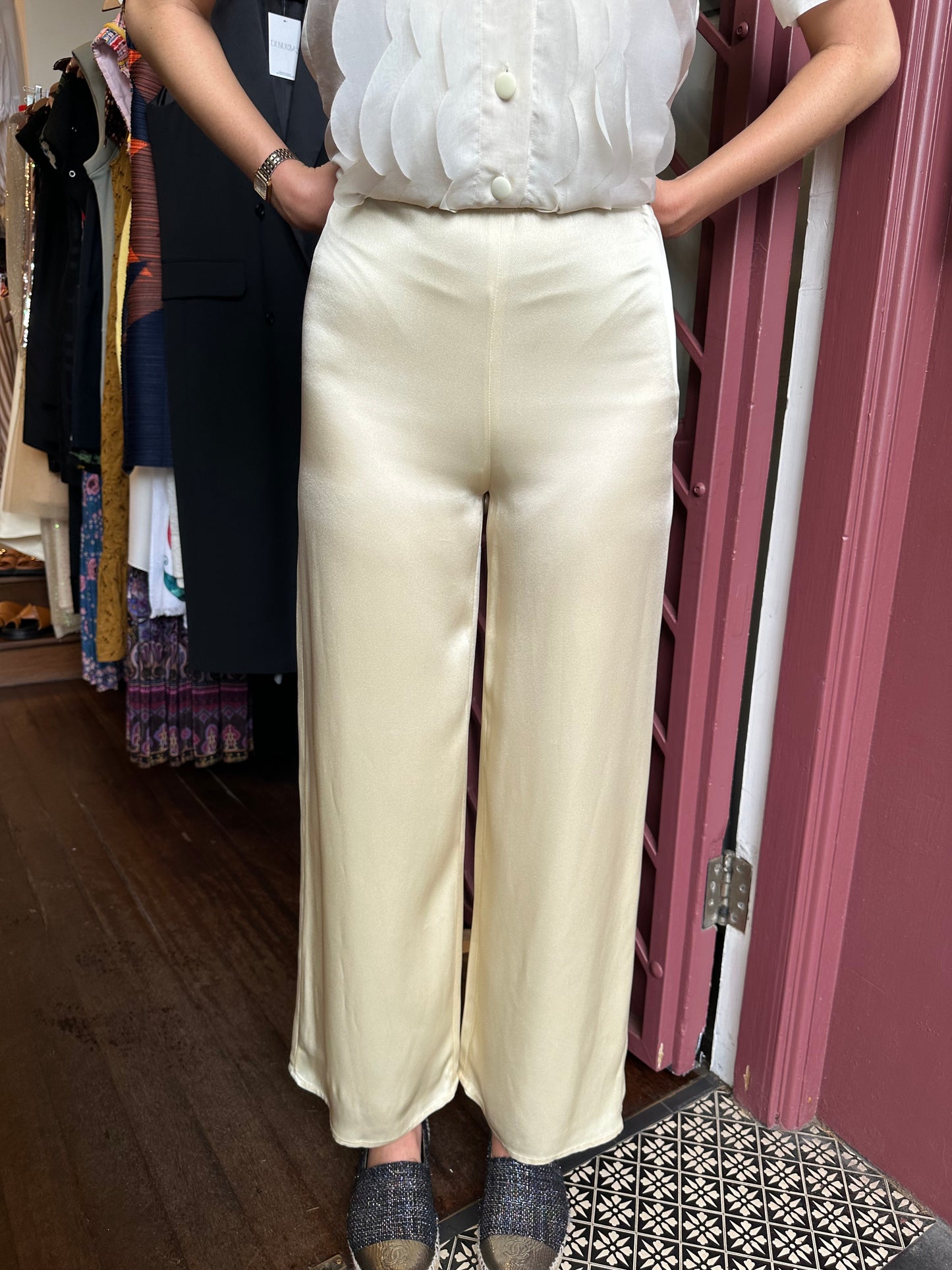 Liberowe Cream Silk Pant Size S