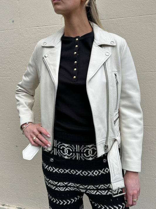 Acne Studios White Biker Jacket Size 36