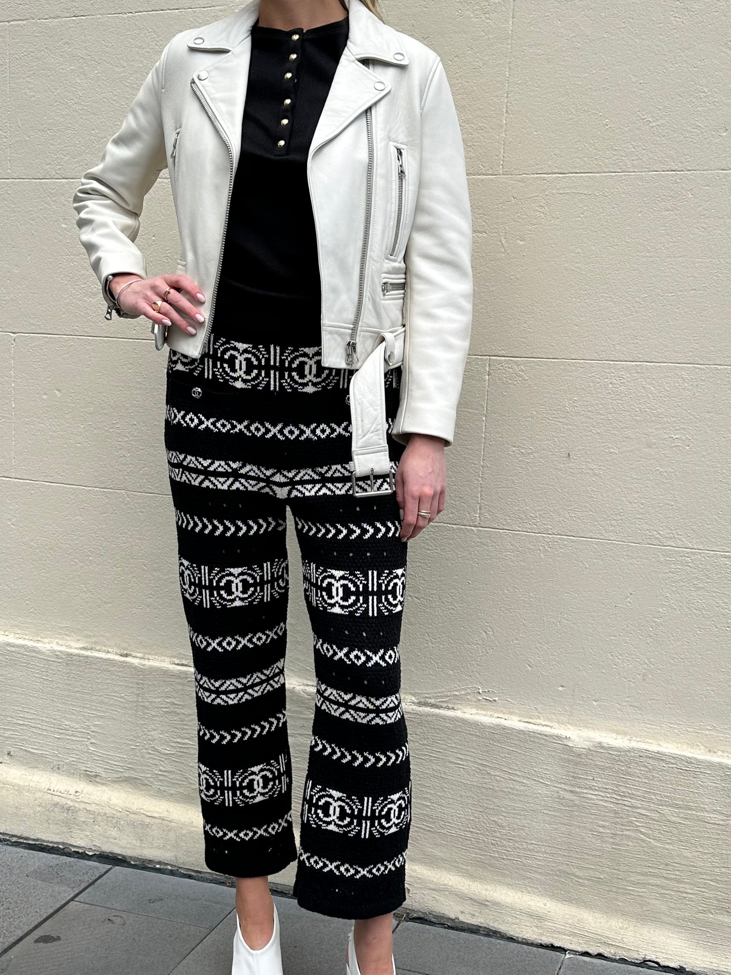 Acne Studios White Biker Jacket Size 36