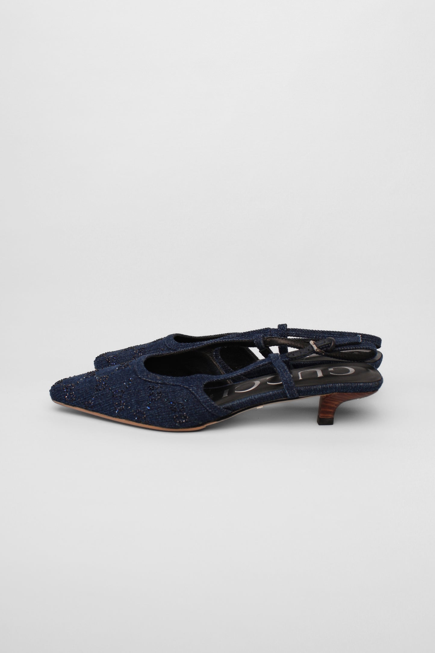 Gucci GG Denim Slingbacks Size 38
