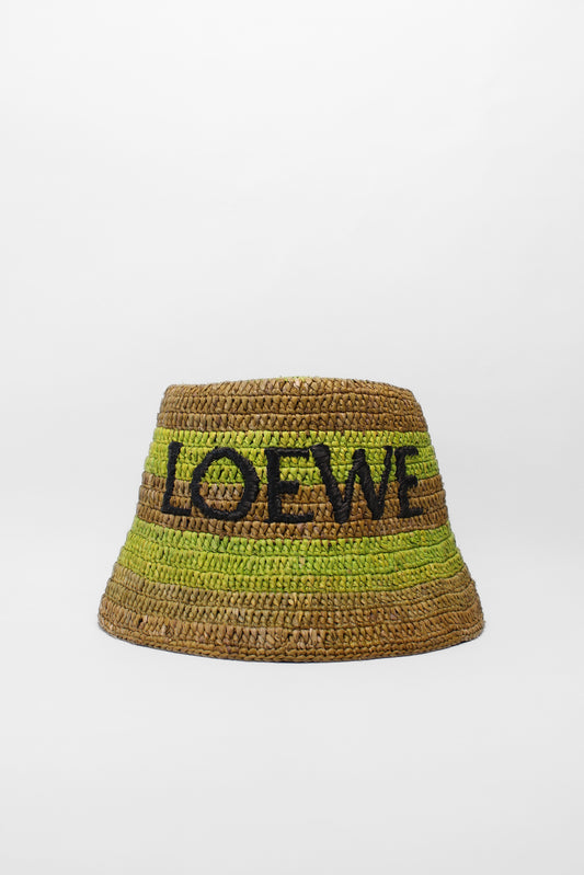 Loewe Stripe Raffia Bucket Hat