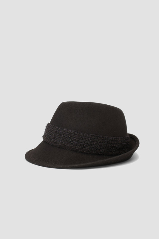 Chanel Black Felt Trilby Hat