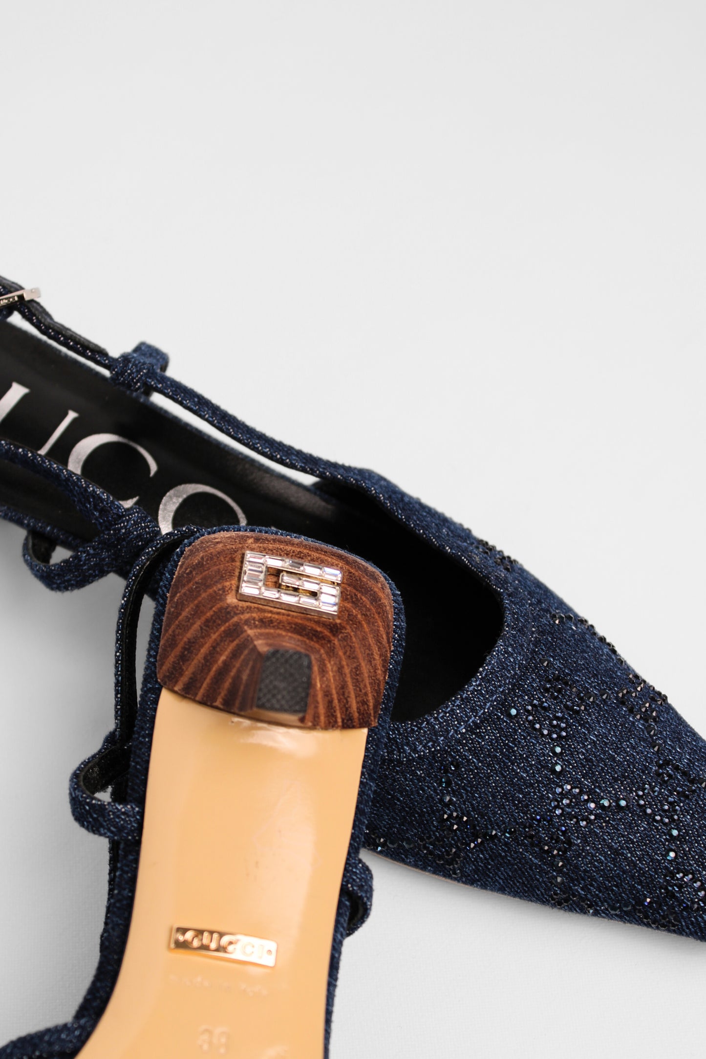 Gucci GG Denim Slingbacks Size 38