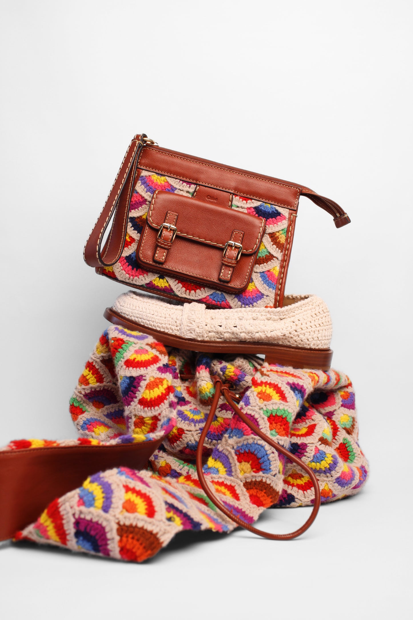 Chloe Multi Crochet Bucket Bag