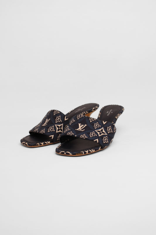 Lous Vuitton denim logo mules Size 36