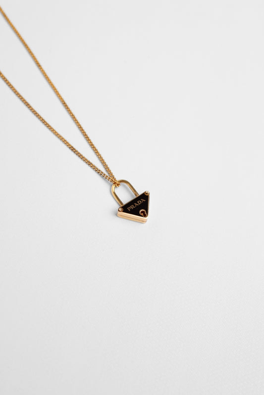 Prada Logo Gold Necklace