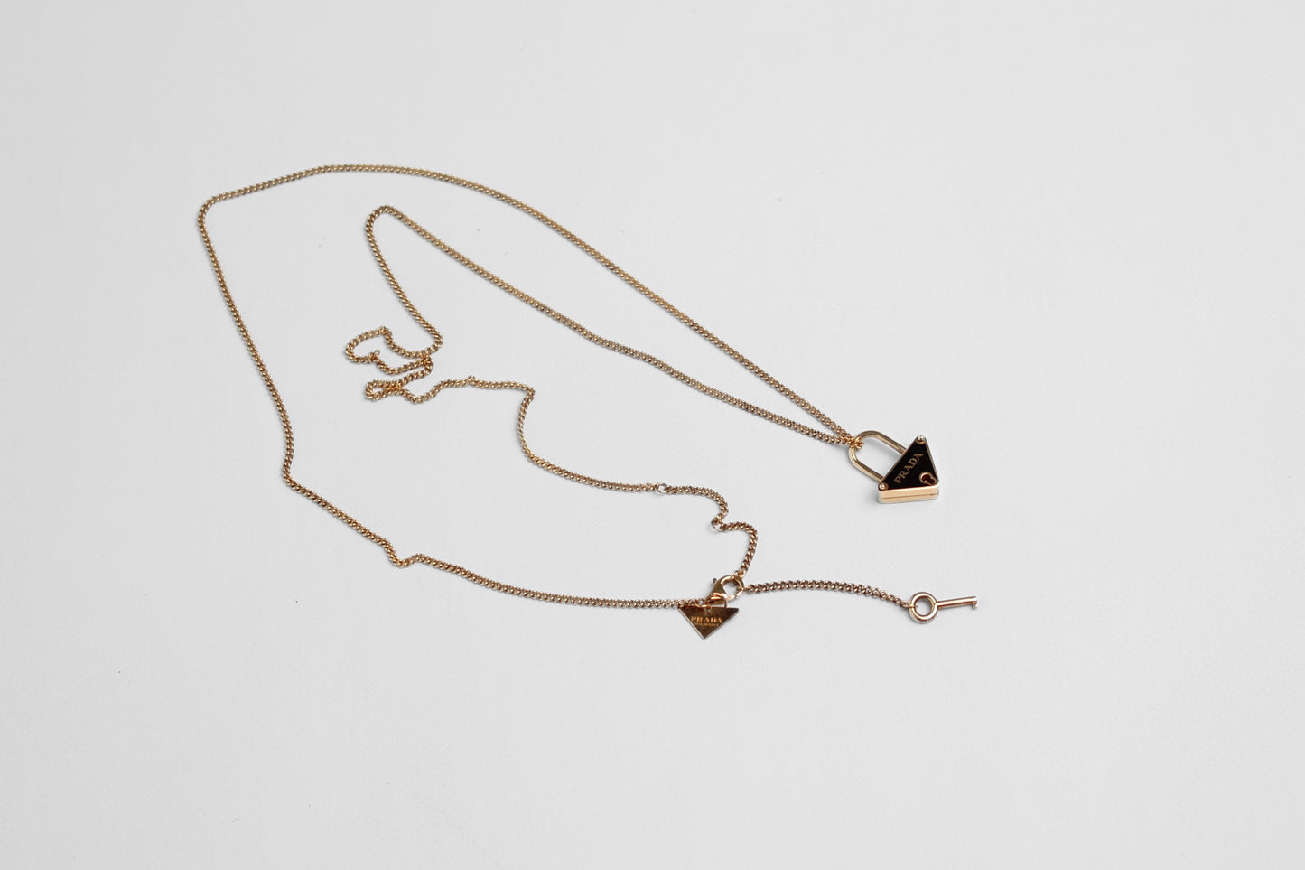 Prada Logo Gold Necklace