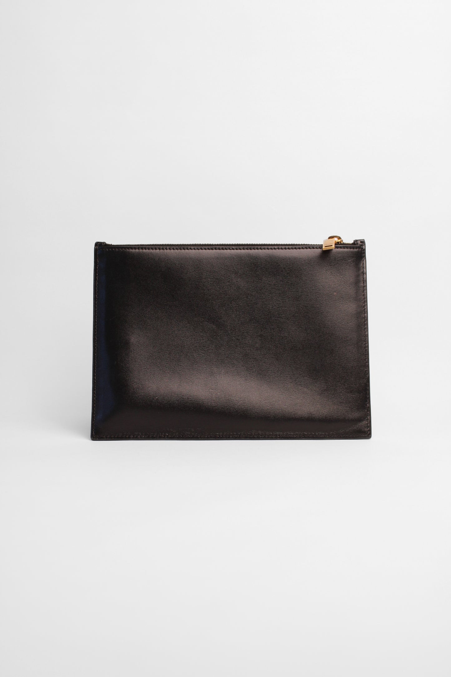 Saint Laurent Wicker Black Leather Clutch Bag