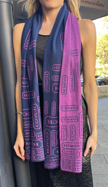 Coach purple knit scarf